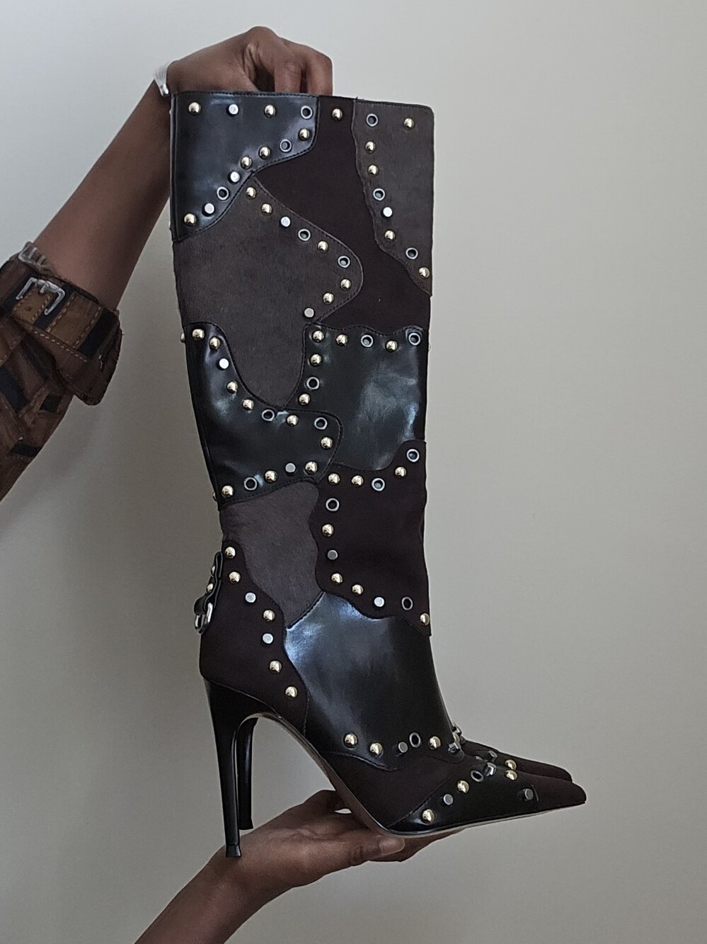 Steve Madden Revive Boots- Leather Calf Hair